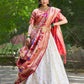 Lorenvalley White Jacquard Silk Paithani Weaving Zari Lehenga Choli with Dupatta | Swadesiicart
