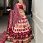 Lorenvalley White Tussar Silk Patola Print With Foil Work Lehenga Choli | Swadesiicart
