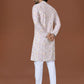 Anaita White Lucknowi Silk Straight Kurta