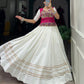 Lorenvalley Pure Cotton White Plain With Gota Patti Touch Up Lehenga Choli | Swadesiicart