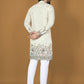 Anaita White Embroidery Silk Straight Kurta
