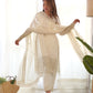 Lorenvalley Chinon Silk Embroidery Sequence zari work Kurta Pant with Dupatta Set - White - Swadesiicart