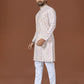 Anaita White Lucknowi Silk Straight Kurta