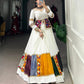 Lorenvalley White Rayon Plain With Embroidery And Gamthi Patch Work Lehenga Choli | Swadesiicart