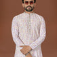 Anaita White Lucknowi Silk Straight Kurta