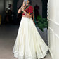 Lorenvalley White Pure Rayon Plain With Gota Patti Touch Up Lehenga Choli with Dupatta | Swadesiicart