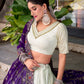 Lorenvalley Fashion White Pure Rayon Lace Touch Up Lehenga Choli with Dupatta - Swadesiicart