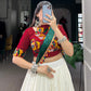 Lorenvalley White Pure Rayon Plain With Gota Patti Touch Up Lehenga Choli with Dupatta | Swadesiicart