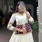 Lorenvalley White Rayon Plain With Embroidery And Gamthi Patch Work Lehenga Choli | Swadesiicart