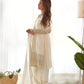 Lorenvalley Chinon Silk Embroidery Sequence zari work Kurta Pant with Dupatta Set - White - Swadesiicart