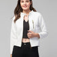 PAVONINE White Color Burfi-Design Zipper Jacket For Girls | Swadesiicart