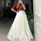 Lorenvalley White Pure Rayon Plain With Gota Patti Touch Up Lehenga Choli with Dupatta | Swadesiicart