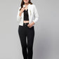 PAVONINE White Color Burfi-Design Zipper Jacket For Girls | Swadesiicart