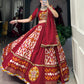 Lorenvalley White Rayon and Printed Silk with Plain And Printed With Original Mirror Gamthi Work And Gamthi Patch Work Lehenga Choli | Swadesiicart
