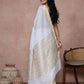 Anaita White Cotton Saree With Blouse