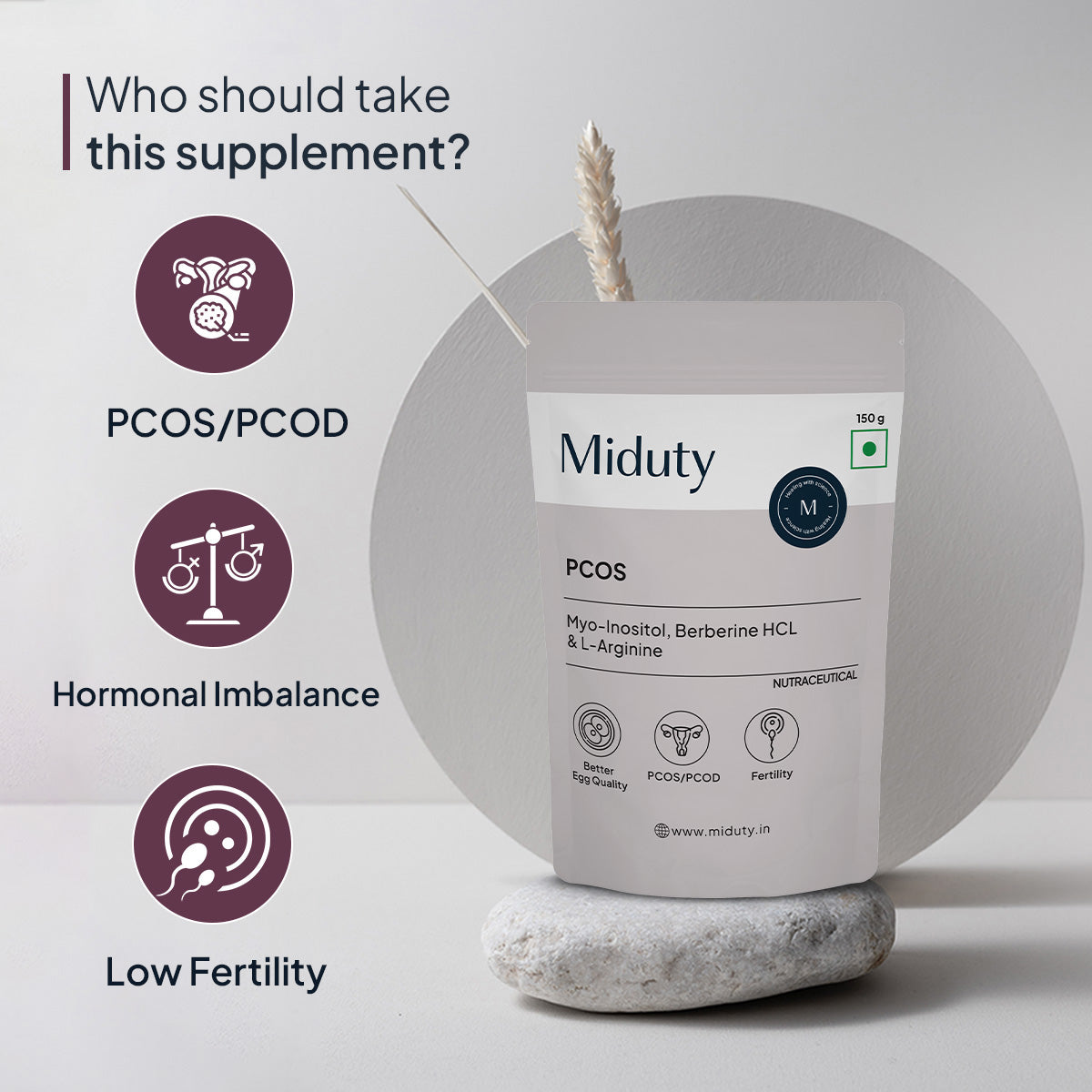 Miduty by Palak Notes PCOS Periods Fertility Powder | Swadesiicart