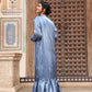 Sky Blue Tom Silk Plain Ready To Wear Saree With Stitched Blouse - Satiksha | Swadesiicart