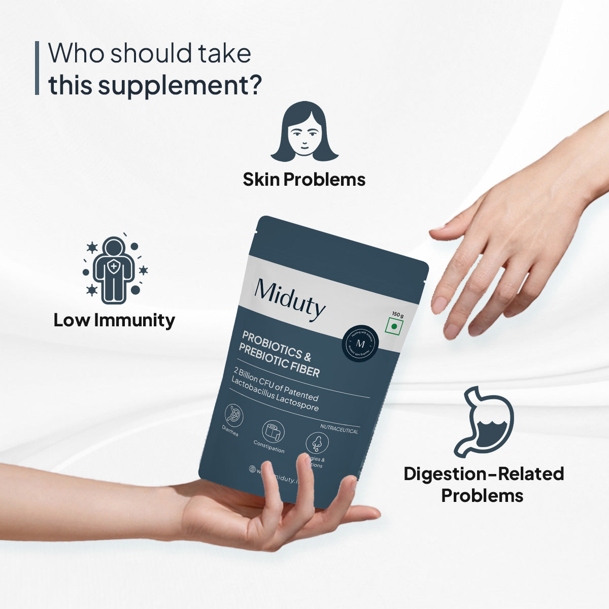 Miduty by Palak Notes Probiotics & Prebiotic Fiber powder - Swadesiicart