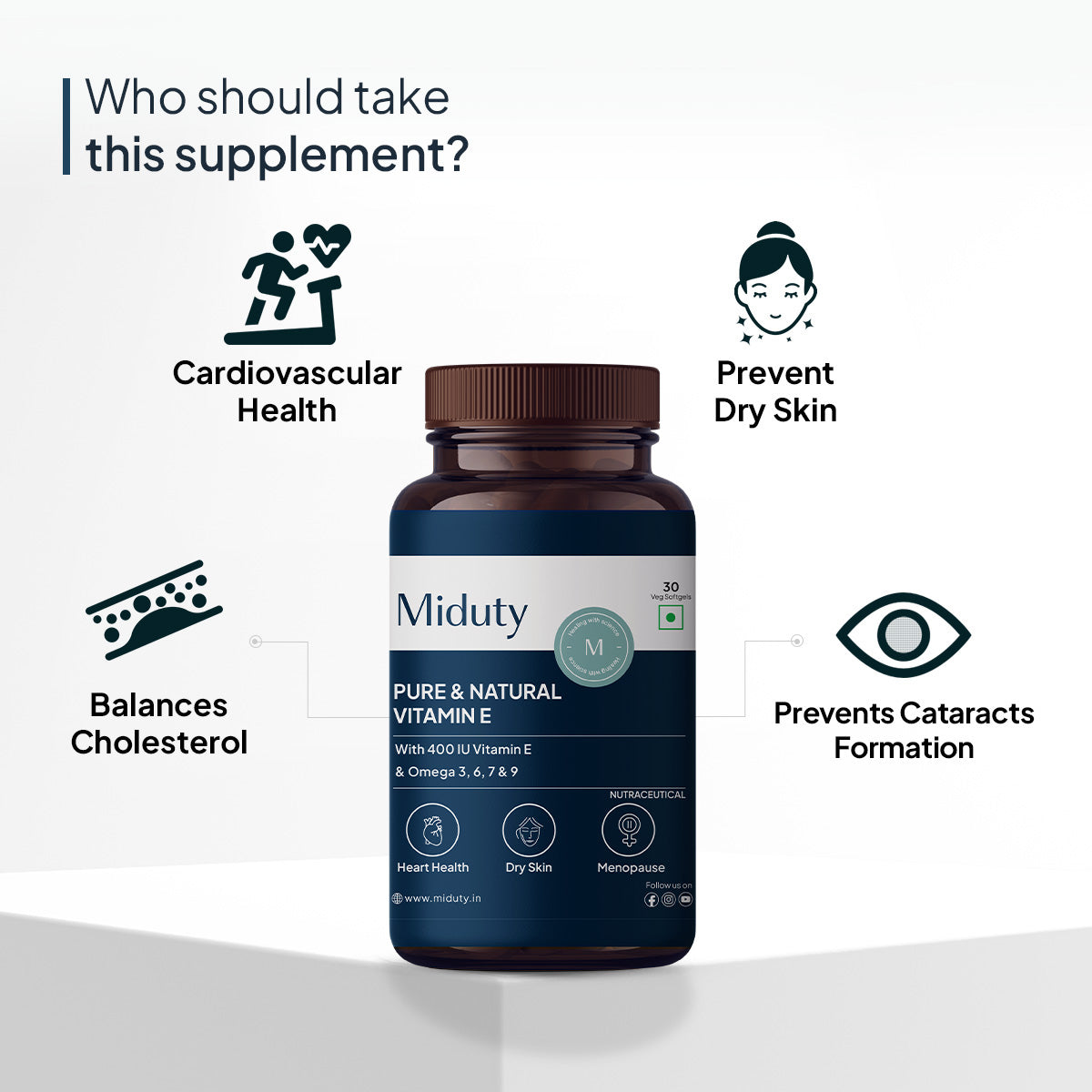 Miduty by Palak Notes Pure & Natural Vitamin E Sea Buckthorn Berry Softgels - Swadesiicart