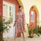 Vaasva Women Pink Muslin Floral Printed Knee Length Dress | Swadesiicart