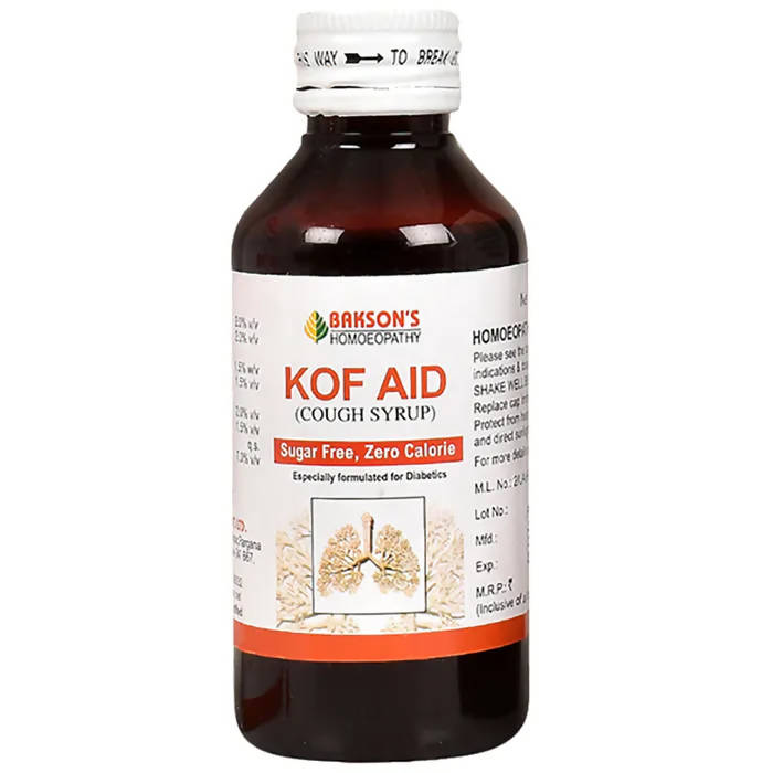 Bakson's Homeopathy Kof Aid Syrup Sugar Free - Swadesiicart