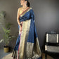 Joban Fashion Navy Blue Small Butti Banarasi Silk Sarees | Swadesiicart