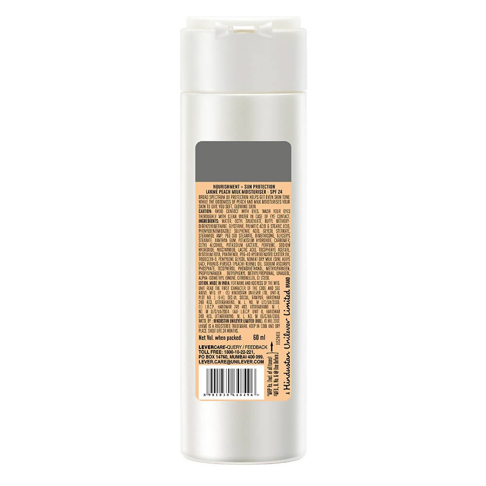 Lakme Peach Milk Moisturiser SPF 24 PA++ Sunscreen Lotion | Swadesiicart