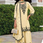 Anaita Beige Chinon Readymade Palazzo Suit with Heavy Embroidery Work