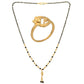 AanyaCentric Gold-Polished Mangalsutra & Ring Set