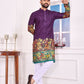 Anaita Purple Dola Silk Straight Kurta With Foil Work