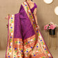 Lorenvalley Fashion Wine Soft Paithani Silk Woven Design Rich Zari Meenakari Weaving Saree - Swadesiicart