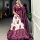 Lorenvalley Wine Tussar Silk with Bandhej Print Lehenga Choli | Swadesiicart