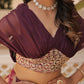 Lorenvalley Wine Russian Silk Rich Digital Printed With Foil Embroidery work Lehenga Choli | Swadesiicart