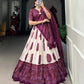 Lorenvalley Wine Tussar Silk with Bandhej Print Lehenga Choli | Swadesiicart