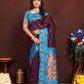 Lorenvalley Fashion Wine Soft Paithani Silk Woven Design Rich Zari Meenakari Weaving Saree - Swadesiicart