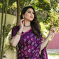 Anaita Wine Woven Design Pure Bandhej Silk Saree With Blouse