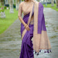 Vishnu Weaves Women's Purple Tussar Silk Woven Saree with Blouse - Swadesiicart