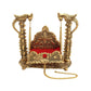 CraftVatika Gold-Polished & Red Swing Jhula Singhasan Pooja Chowki | Swadesiicart