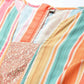 Ahalyaa Coral Orange & Blue Candy Striped Basic Jumpsuit - Swadesiicart