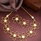 NVR Women's Gold Floral Shape Beaded Handcrafted Jewellery Set - Swadesiicart