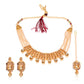 Tehzeeb Creations Golden Plated Necklace With Stone And Pearl Studded | Swadesiicart