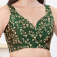 Joban Fashion Dark-Green Mulberry Silk Sleeveless Back Open Blouse - Swadesiicart