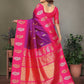 Joban Fashion Banarasi Purple Butti Soft Silk Saree | Swadesiicart