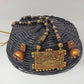 Terracotta Kerala Style Mansion Boat Pendant Long Necklace Set With Temple Earrings
