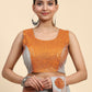 Orange Polyester Solid Ready to Wear Saree with stitched Blouse - Aayan | Swadesiicart