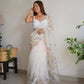Vamsee White Organza Saree - Swadesiicart