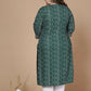 Miravan Women's Plus Size Rayon Bandhani Print Straight Kurta Green - Swadesiicart