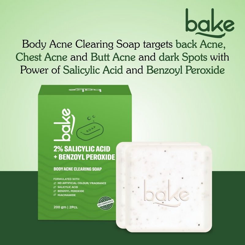 Bake 2% Salicylic Acid Soap for Face & Body Acne | Swadesiicart
