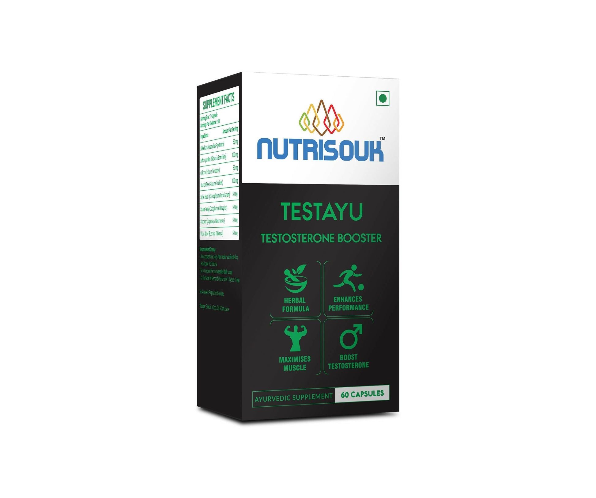 Nutrisouk Testayu Testosterone Booster Capsules | Swadesiicart