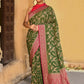 Joban Fashion Green Crepe Chiffon Pure Handloom Banarasi Silk Saree | Swadesiicart